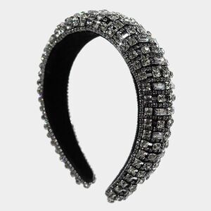 Headband Crystal Rhinestone Embellished Black